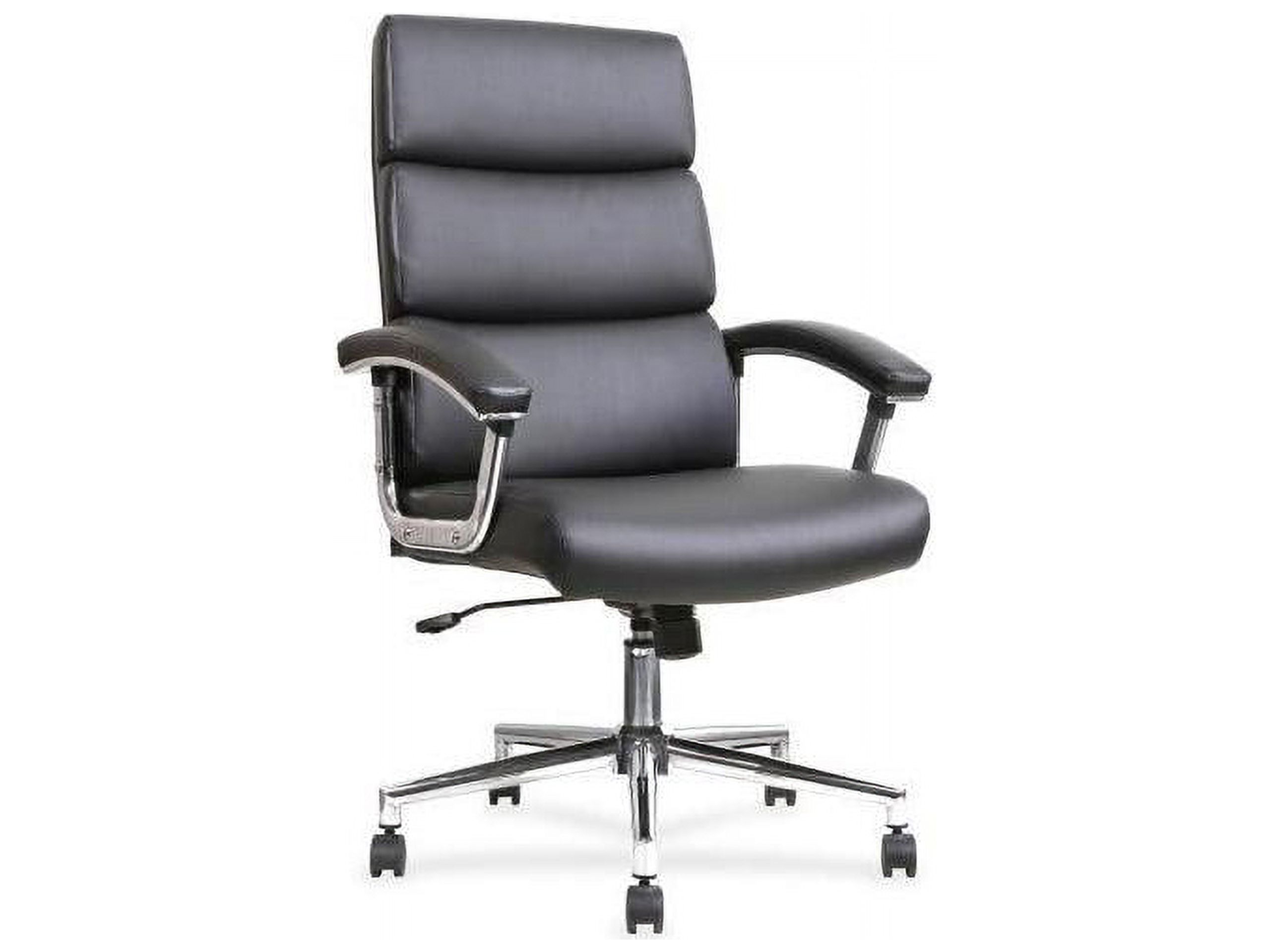 Lorell Leather High-back Chair Black Bonded Leather Seat - Black Back - Leather - 19.13" Seat Width x 18.88" Seat Depth - 1 Each - image 5 of 5