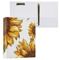 thumbnail image 3 of Sunflower in White 3 Ring Binders 1.5 inch Hardcover File Folders with Interior Pockets A4 Size Organizer for School Office Hospital, 3 of 8