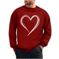 thumbnail image 4 of TaTaai Men's Valentine Heart Print Long Sleeve Round Neck Pullover, Valentine's Day Gift, Casual Sports Activewear Top Gift, 4 of 6