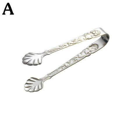 

Vintage Rose Relief Steel Ice Cube Clip Sugar Tong Barware Accessories S0W0