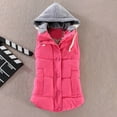 thumbnail image 2 of CILENON Womens Jackets Dressy Casual Women Vest Female Warm Sleeveless Jacket Cotton Solid Hooded Vest for Outerwear (Hot Pink,XXXXL), 2 of 6