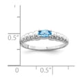 thumbnail image 2 of Solid 14k White Gold 5x3 Oval Gemstone Ring Band with CZ Cubic Zirconia Size 7.5 (Width = 2mm ), 2 of 3