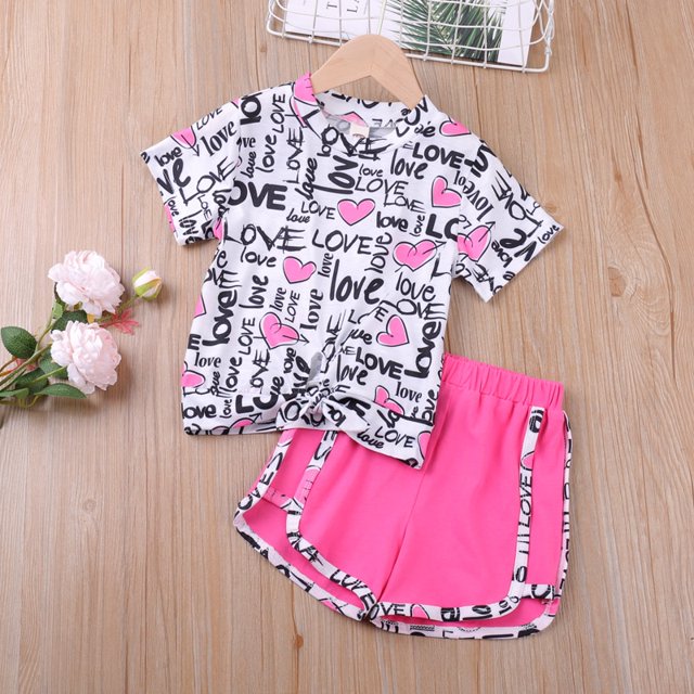 Ropa para niñas, ropa de verano para niñas pequeñas, trajes de 2 uds, ropa para niños, chándal para niñas, ropa para niños Tan Jianjun unisex