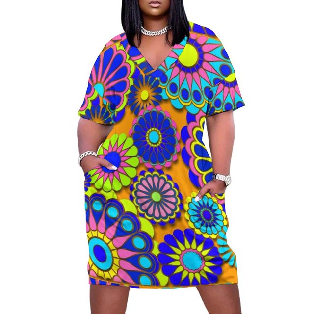 Flower Power-vestido holgado con bolsillo para mujer ropa de ceremonia estilo Retro Hippy para ocasis especiales
