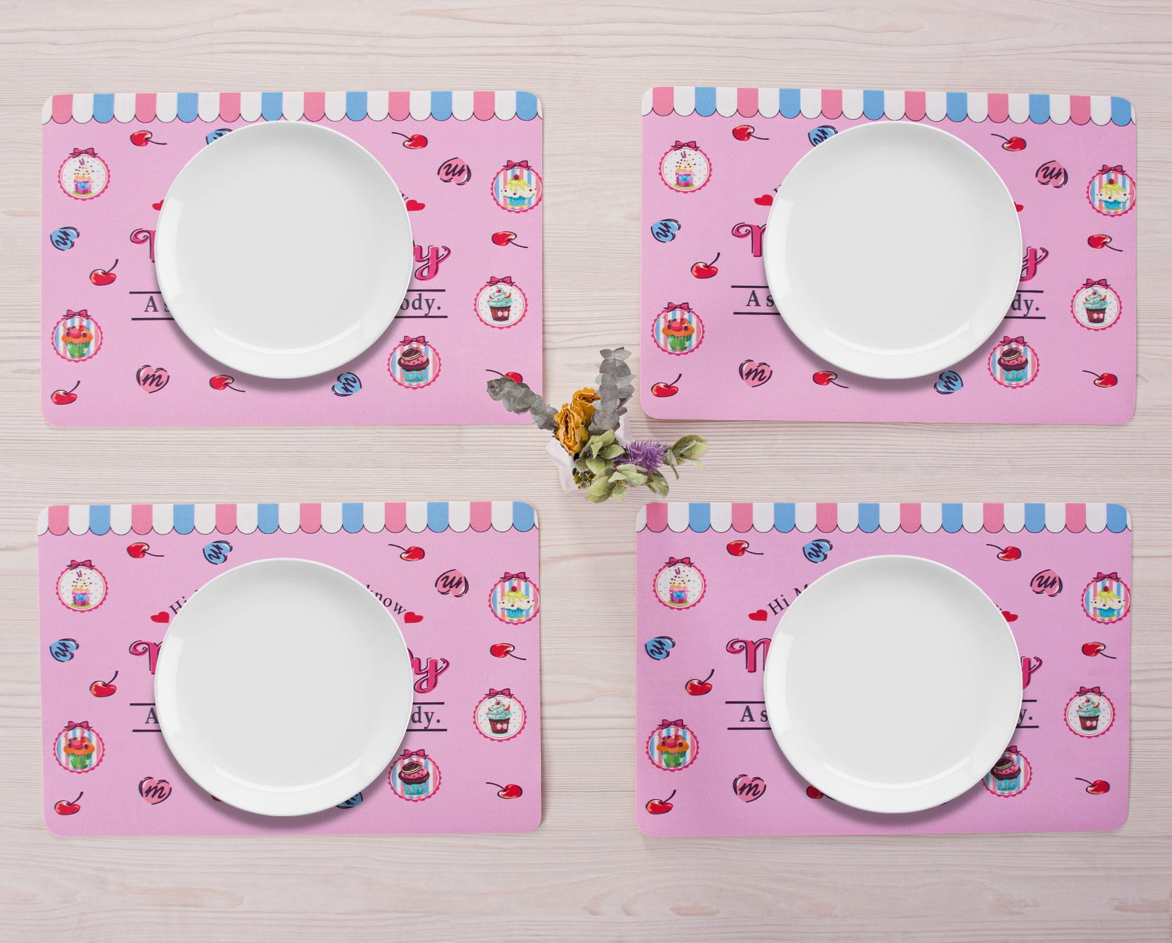 RAY STAR Placemats Set of 4, Vinyl Washable Wipeable Place Mats-12inx18in, Heat Resistant Waterproof Place Mat