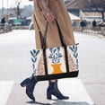 thumbnail image 4 of FORMRS Canvas Laptop Tote Bag for Women with 15.6" Computer Compartments Shoulder Handbag, Leopards Leaves, 4 of 7