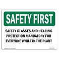 thumbnail image 1 of SignMission OS-SF-A-710-L-10905 Panneau de Sécurité OSHA 7 x 10 Po - Lunettes de Sécurité et Protection Auditive Obligatoires, 1 of 1