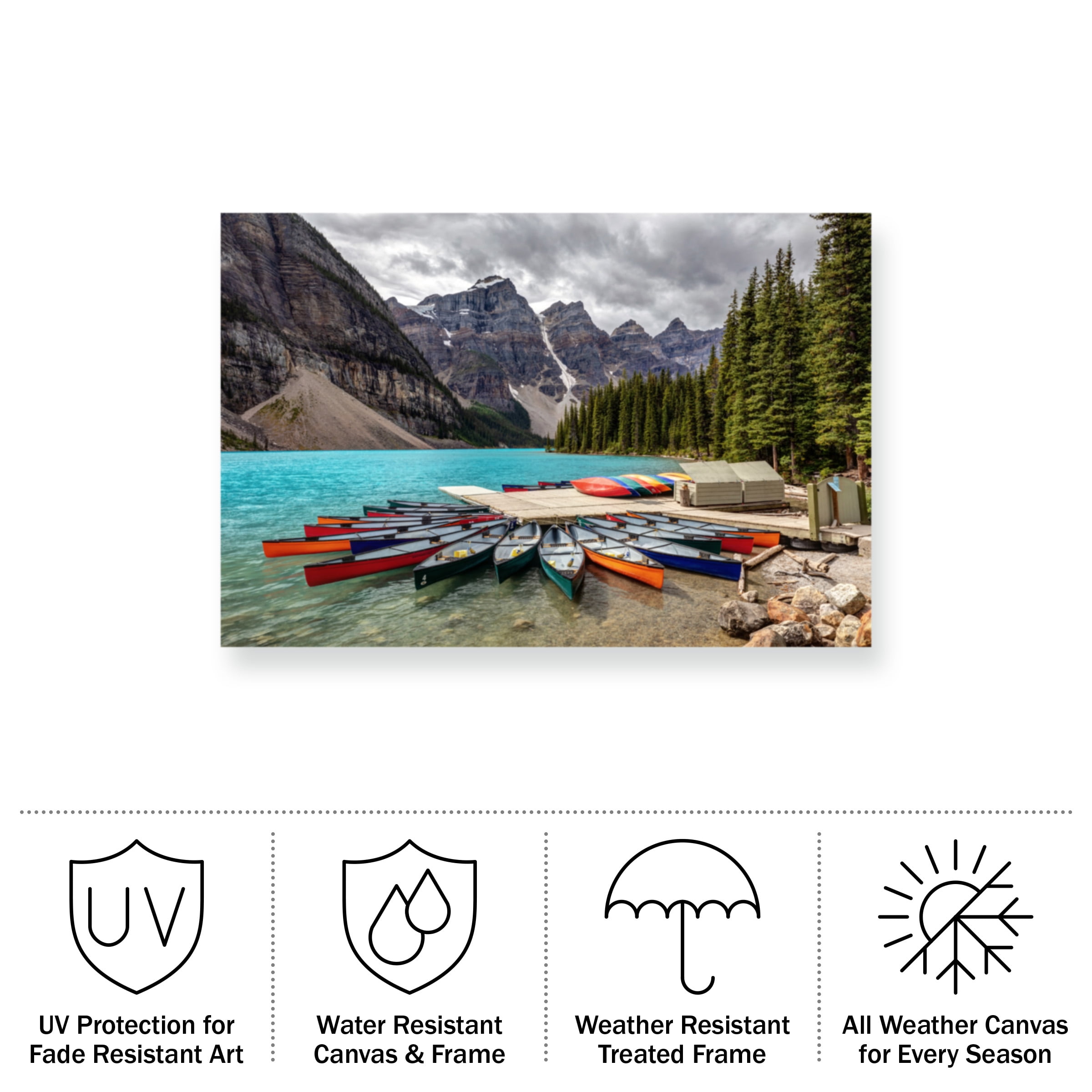 Pierre Leclerc 'Moraine Lake Docks' Outdoor Canvas