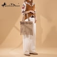 thumbnail image 4 of Montana West Western Fringe Tote Bag for Women Aztec Tooled Embroidery Shoulder Purse, Tan, 4 of 7