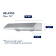 thumbnail image 2 of Hauslane Chef Series C100 30-inch Under Cabinet Range Hood, Stainless Steel, Energy Efficient LED, 6 Inch Duct, 2 of 12