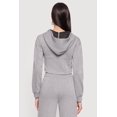 thumbnail image 4 of Women's Scuba Corset Detail Cropped Zip Front Hoodie, 4 of 4