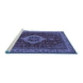 thumbnail image 2 of Ahgly Company Machine Washable Indoor Round Medallion Blue Traditional Area Rugs, 5' Round, 2 of 4