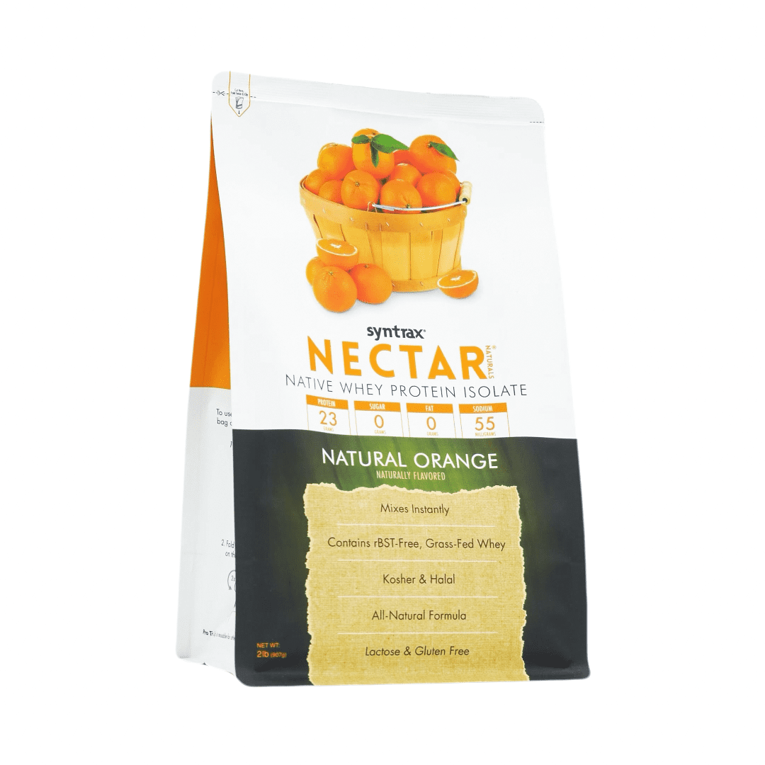 Syntrax Nectar Naturals, Natural Orange, 2 lbs. Native Whey Protein Isolate, Refreshing Fruit Juice Flavor