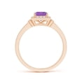 thumbnail image 2 of ANGARA Natural 0.7 Ct. Amethyst with Diamond Halo Ring in 14K Rose Gold for Women (Ring Size: 3), 2 of 8