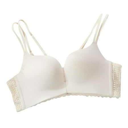 

Qiaocaity Women Bras High Support Underwear Women Solid Underwired Sexy Sports Underwear Lingerie Everyday Bras Beige 80B