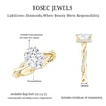 thumbnail image 6 of Rosec Jewels Lab Diamond Solitaire Engagement Ring 2 Carat - 7X9 mm Oval (EF-VS Quality Certified), 18K Yellow Gold, US 7.00, 6 of 7
