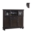 thumbnail image 4 of Benjara Cappi 54" Curio Bar Cabinet- 2 Glass Doors- Single Drawer- Brown Wood, 4 of 5