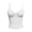 White, variant on Women's Crop Tank Top with Built in Bra V Neck Ruched Cami Form Fitting Sleeveless Summer Top