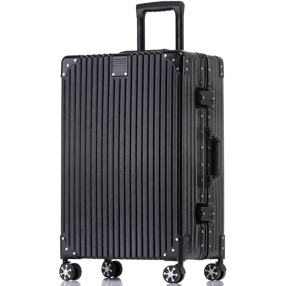 Carry On Luggage Suitcase, Zipperless Aluminum Frame PC Hard Shell Bag, Airline Approved 22x14x9 with 8 Spinner Wheels & TSA Locks, Business Travel