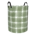 thumbnail image 2 of ZNDUO Round Laundry Basket, Waterproof Collapsible Laundry Baskets with Handles, Medium Size - Green Abstract Watercolor Ink Pattern, 2 of 8