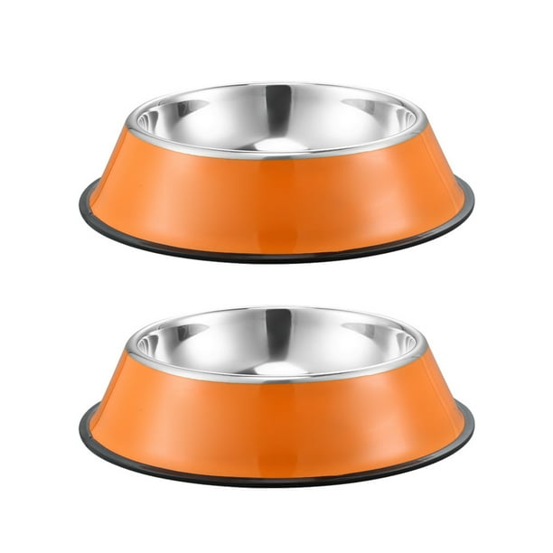 Stainless Steel Dog Water Bowl for Pets Feeder Bowls with Rubber Base 2