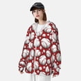 thumbnail image 3 of Lsque Cute Baseball Pattern UPF 50+ Lightweight Sun Protection Men's Women's Long Sleeve Shirt, Hoodie Performance -Small, 3 of 7