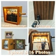 thumbnail image 3 of Personalizing Flipbook Photo Viewer 16 Photo Capacity Manual Crank Mechanism Vintage Wood Picture Frame Photo Album Gift, 3 of 12