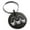 Black, variant on Stainless Steel Letter M Initial 3D Monogram Engraved Small Medallion Circle Charm Keychain Keyring