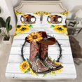 thumbnail image 2 of Feelyou Rustic Cowboy Boot Queen Sheet Sets, Sunflower Floral Bed Set, 4 Pieces, 2 of 7