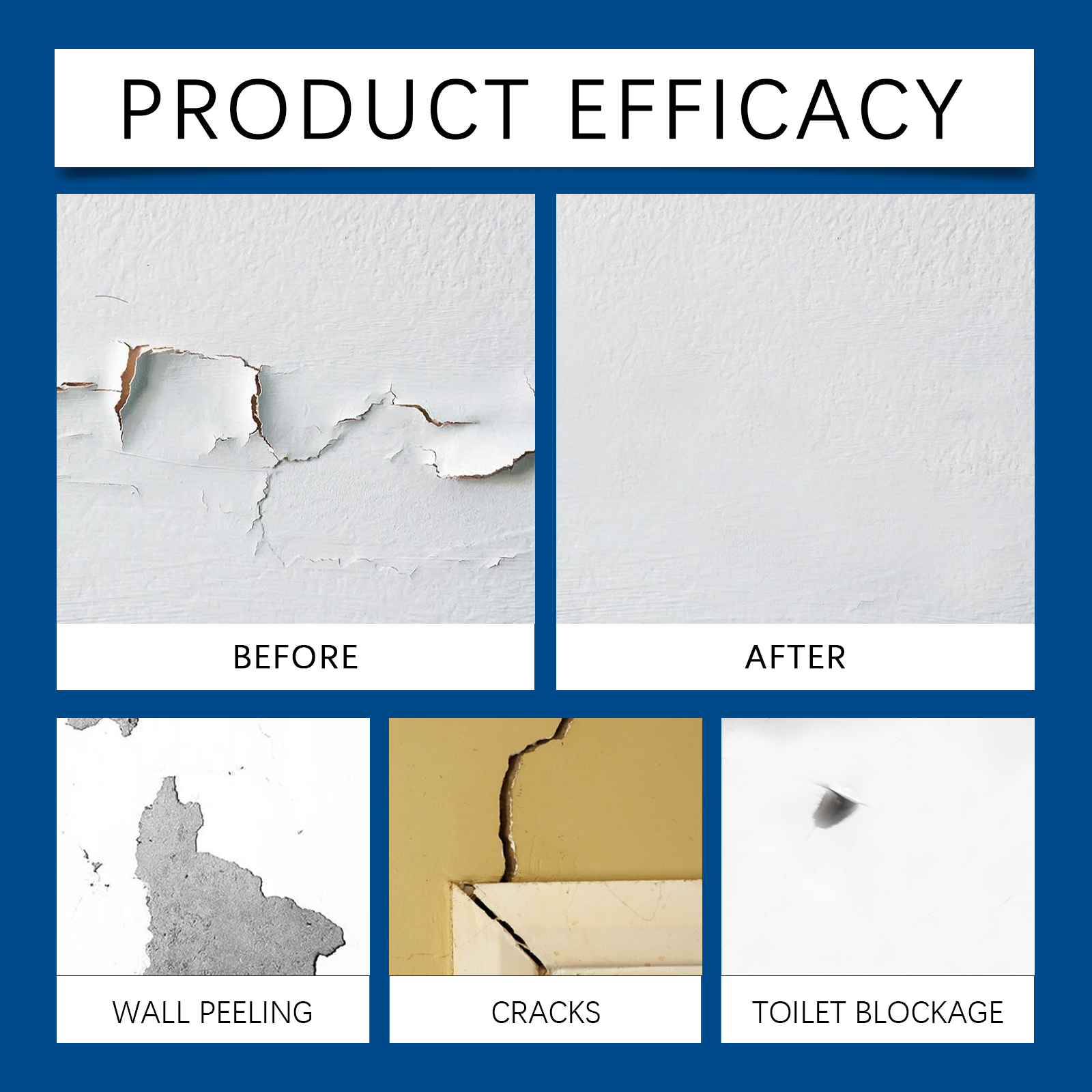 Alvantor Wall Repair Paste - Crack Filler Spackle for Drywall Holes, Stains, Graffiti, Moisture Proof White Plaster, 3.53oz
