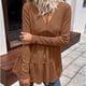 thumbnail image 2 of Mujeres Casual Moda Pullover Manga Larga Con Cuello En V Blusas Camiseta Soild Pompotops FGAJ15080, 2 of 9