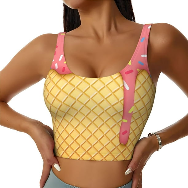 Fotbe Sujetador Deportivo Largo sin Aros para Mujer con Almohadillas y Soporte Medio, Transpirable y Absorbente, Camiseta Tipo Chaleco o Tank Top-Large