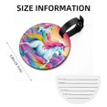 thumbnail image 5 of Robot Unicorn Attack Set of 2pcs PU Leather Round Suitcase Tags with Privacy Cover and Name ID Tag - Ideal for Travel Luggage, Handbags, Backpacks, School Bags, 5 of 6