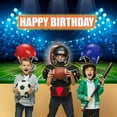 thumbnail image 3 of Football Happy Birthday Backdrop Blue Light Helmet Football Happy Birthday Banner Sports Themed Party Decorations Banner for Boys, 3 of 10