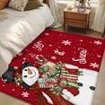 thumbnail image 4 of Area Rugs for Living Room 4x6 Ft, Red Snowman Christmas Non Slip Area Rugs for Kitchen Bedroom Entryway, Xmas Snowflake Gifts Winter Washable Carpet Runner Rug Floor Mats for Bedroom Home Decor, 4 of 9
