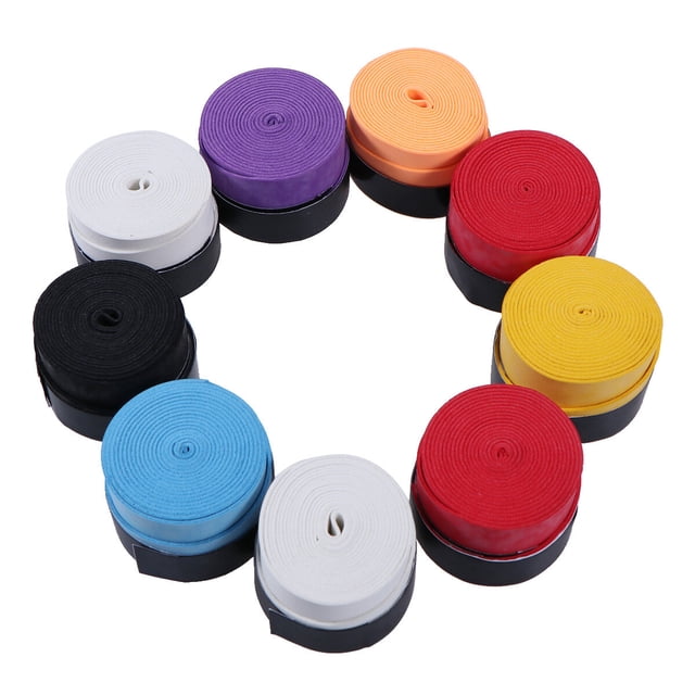 9pcs Racket Grip Anti Super Absorbent Tennis Squash Racket Overgrip Badminton Overgrip(Random Color)