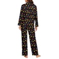 thumbnail image 3 of SCRAWLGOD Christmas Lights Pajamas Women Long Sleeve 2 Piece Pjs for Women Nightwear Size 4XL V-Neck Button Down Pj Top Lightweight Loungewear Sets Woman Travel, 3 of 7