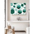 thumbnail image 6 of Turquoise Marble Wall Art for Living Room,Canvas Picture Wall Decor for Bathroom Bedroom,Gold White Geometric Hexagon Modern Painting Artwork for Office Kitchen Hallway Dining Room Home Decor 24"x32", 6 of 8