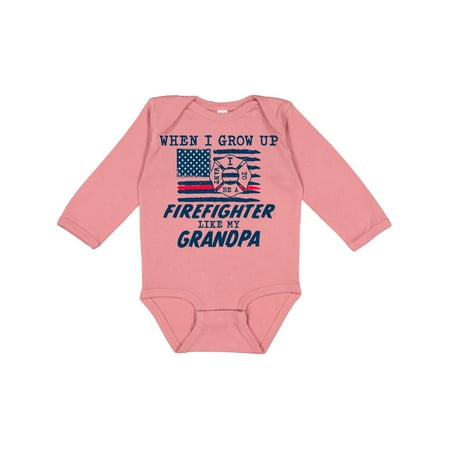 

Inktastic When I Grow Up I Want to Be a Firefighter Like My Grandpa Gift Baby Boy or Baby Girl Long Sleeve Bodysuit