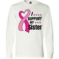 thumbnail image 3 of Inktastic Breast Cancer Awareness I Support My Sister with Pink Ribbon Long Sleeve T-Shirt, 3 of 5
