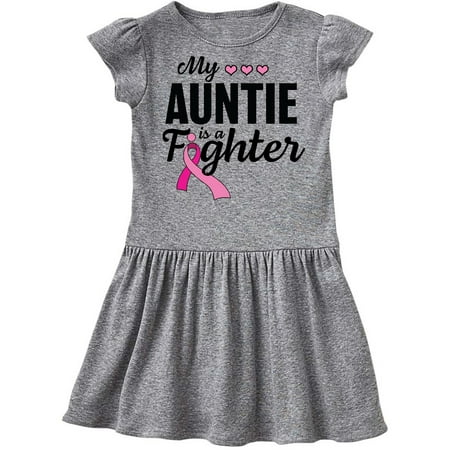 

Inktastic Breast Cancer Awareness My Auntie is a Fighter Gift Toddler Girl Dress