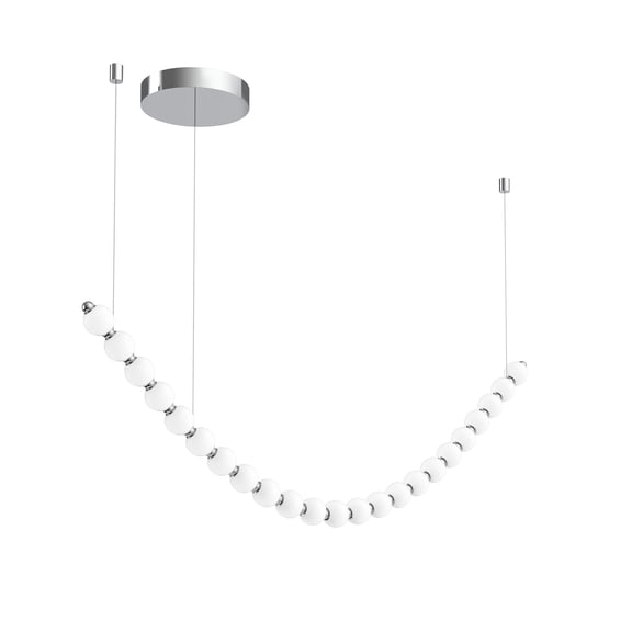 Kuzco Lighting - Akoya - 79 Inch 70W 1 LED Chandelier Chrome Finish with Opal