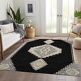 thumbnail image 6 of Addison Rugs Mayfield Premium Machine Washable Traditional Oriental Black Rectangle Rug, 3' x 5', 6 of 6