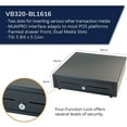 thumbnail image 2 of APG Cash Drawer VB320-BL1616 Standard-Duty Cash Drawer, Vasario Series, Multipro 24V, Fixed 5" x 5" Till, 16" x 16" Size, Black - 5 Bill - 5 Coin - 2 Media Slot - 4 Lock Position - Stainless Steel,..., 2 of 8