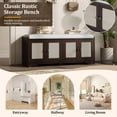 thumbnail image 6 of GZXS Shoe Storage Bench with Seat Cushion, Entryway Bench with 4 Doors, Door Rack and Adjustable Shelves, Easy to Assemble, 47.4"W x 15.7"D x 19.7"H, Espresso, 6 of 10