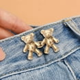 thumbnail image 2 of Byikun Cute Bear No-Sew Waist Button, Jean Buttons Pins For Loose Jeans Waist Button, No Sewing Required, Waist Tighten Metal Waist Button Pin For Jeans, 2 of 4
