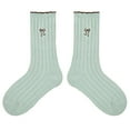 thumbnail image 4 of Babaley Kids Socks Girls Bow Print Soft Comfortable Breathable Stretchy Mid Calf Socks Daily Casual Summer Socks, 4 of 4