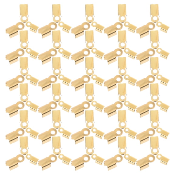 ETEREAUTY Jewelry End Caps Golden Iron Strong Grip for Thin Ribbons 300Pcs