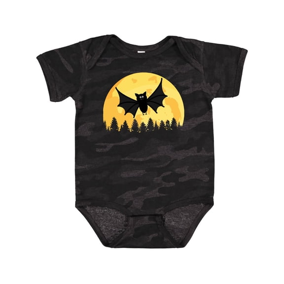 Inktastic Halloween Bat with Moon Boys or Girls Baby Bodysuit