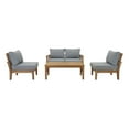 thumbnail image 2 of Modway Marina Modern Wood 5-Piece Patio Teak Sofa Set in Natural/Gray, 2 of 9